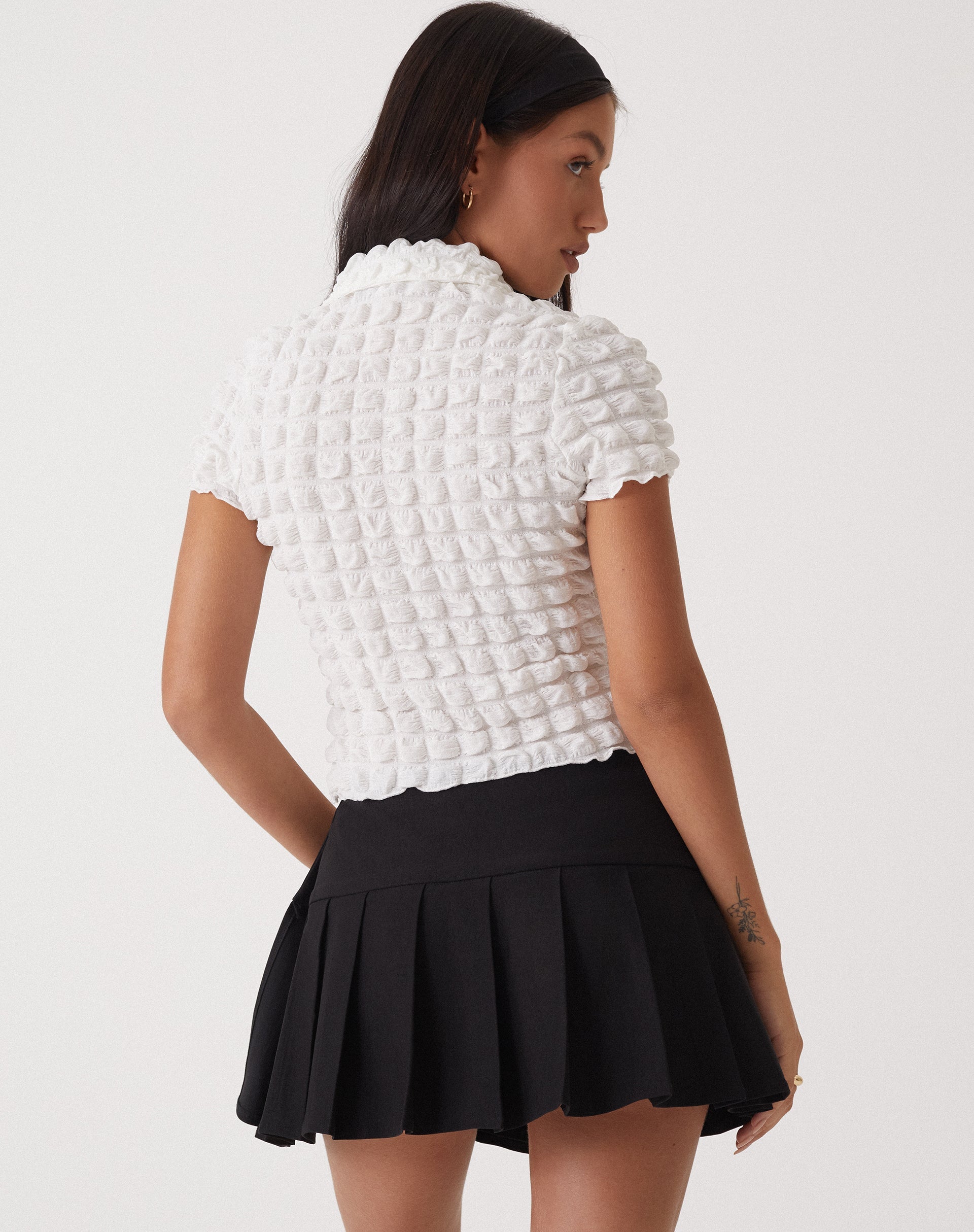 Motel X Olivia Neill Yejin - Chemise en jersey à bulles - Blanc véritable