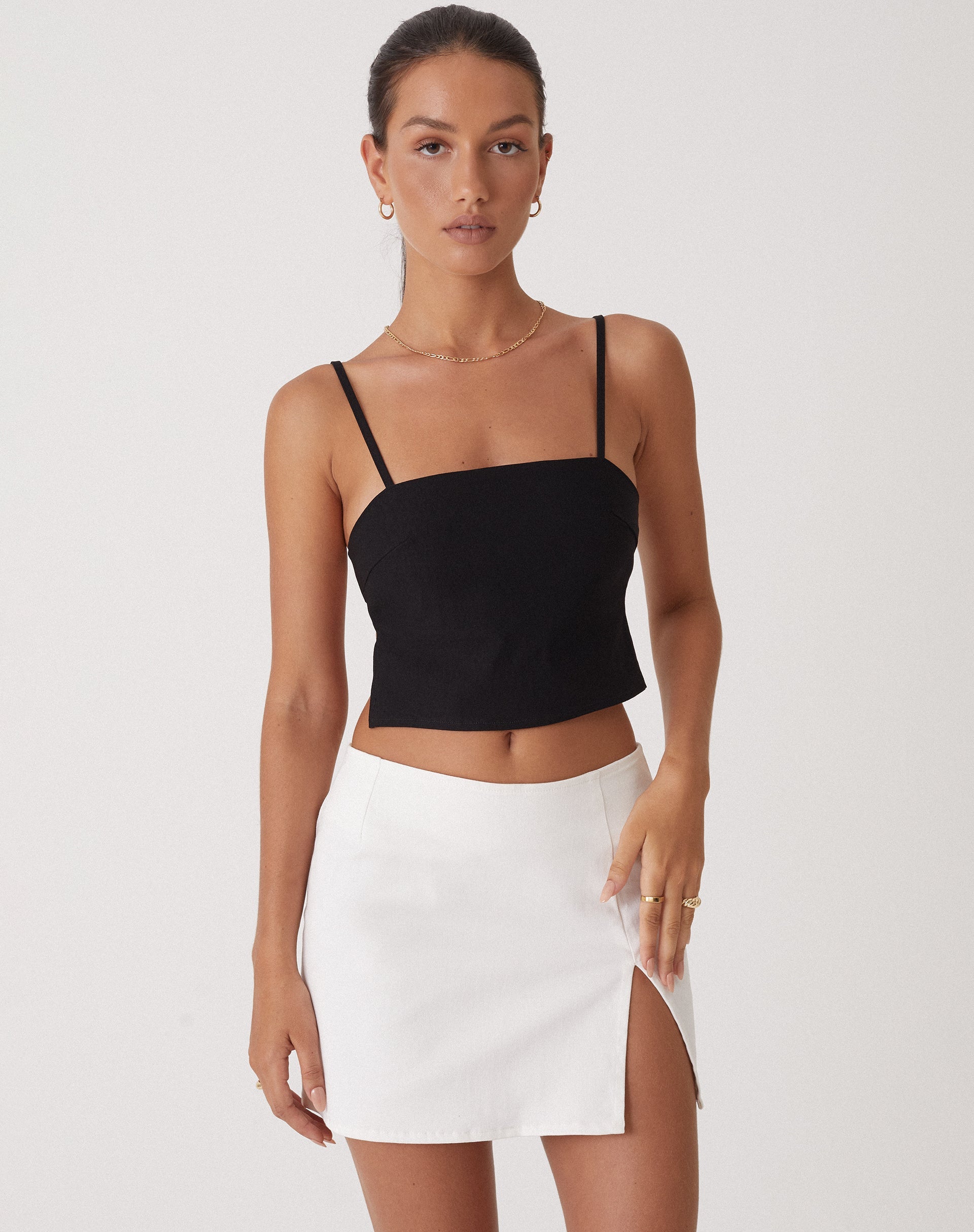 Image de MOTEL X OLIVIA NEILL Mini jupe Pelma en sergé blanc