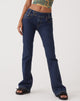 Image de MOTEL X OLIVIA NEILL Jeans Bootleg à taille basse en Dark Vintage Wash
