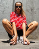 Image de Oversize Basic Tee in Red Don't Care Full Print