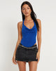 Image de Nabas Cowl Neck Slinky Top in Royal Blue