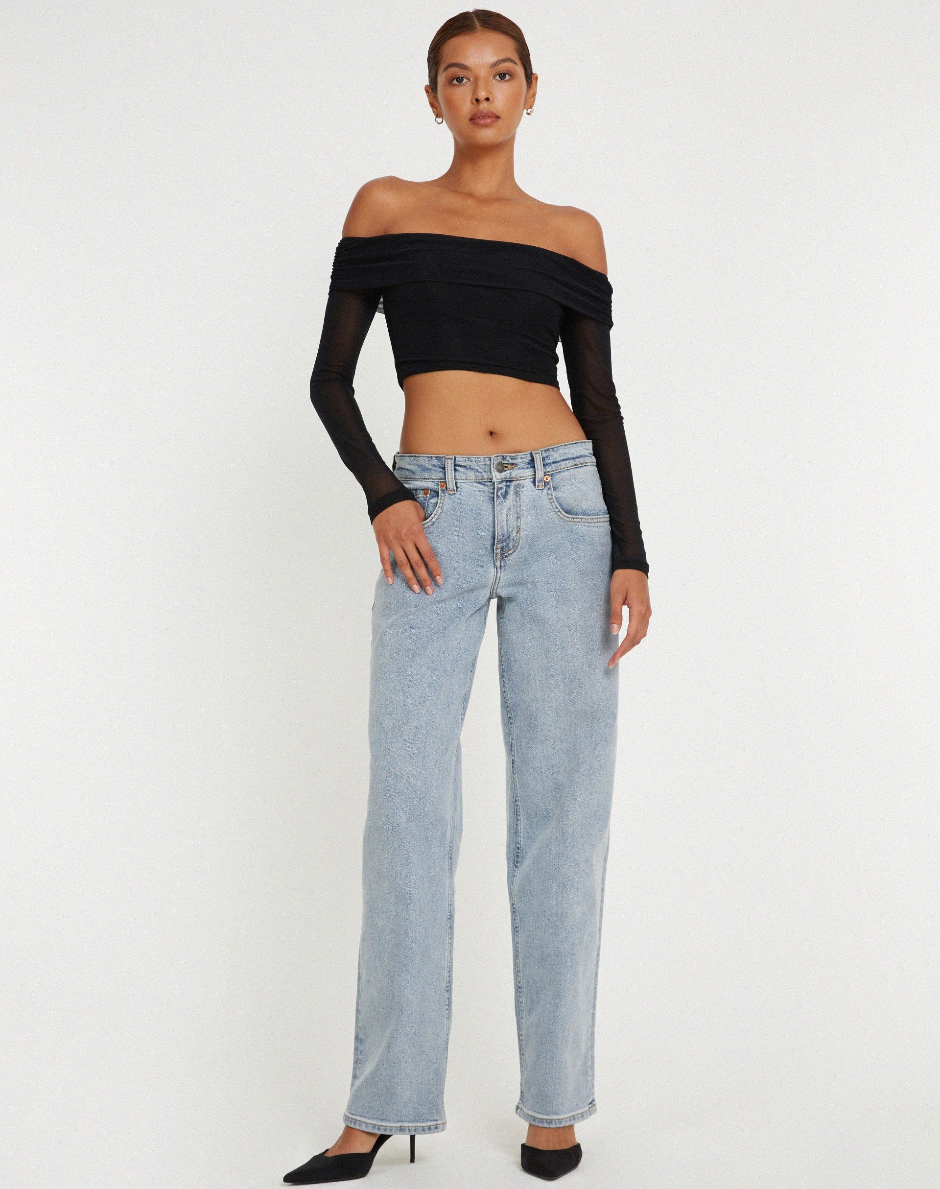 image de Nagini Bardot Crop Top in Black