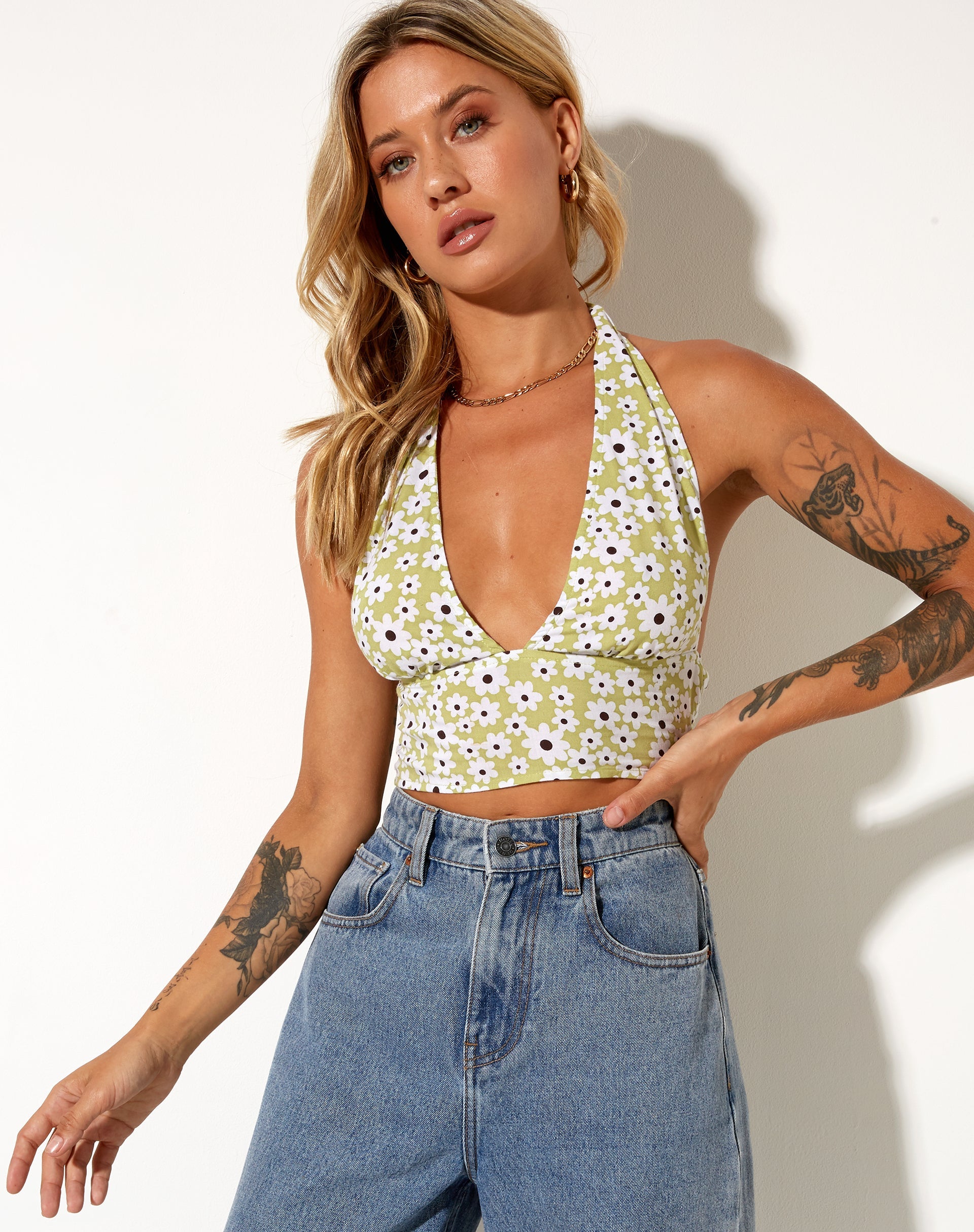 Image de Nanda Crop Top in Daisy Duke Green