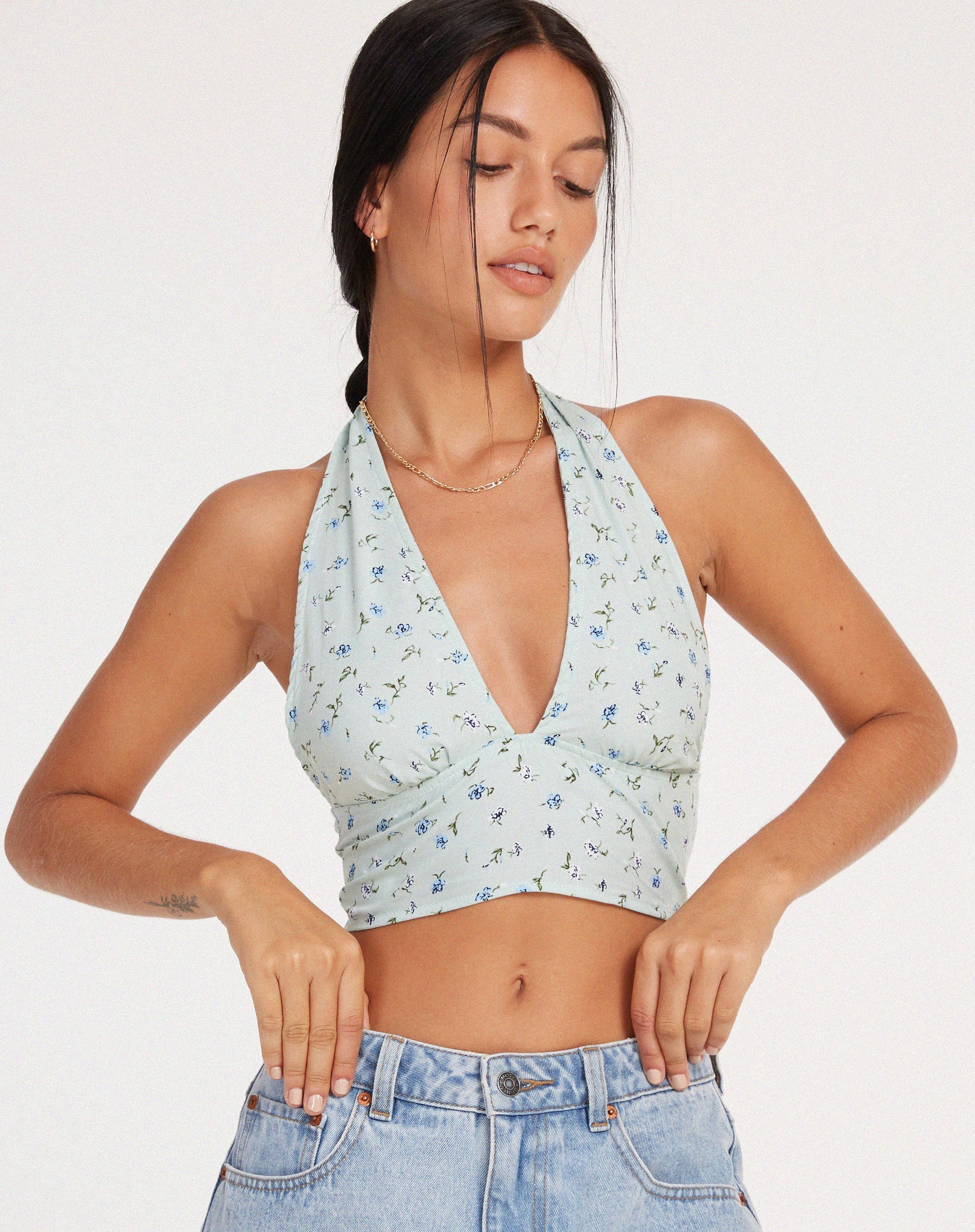 image de Nanda Crop Top in Pretty Petal Green