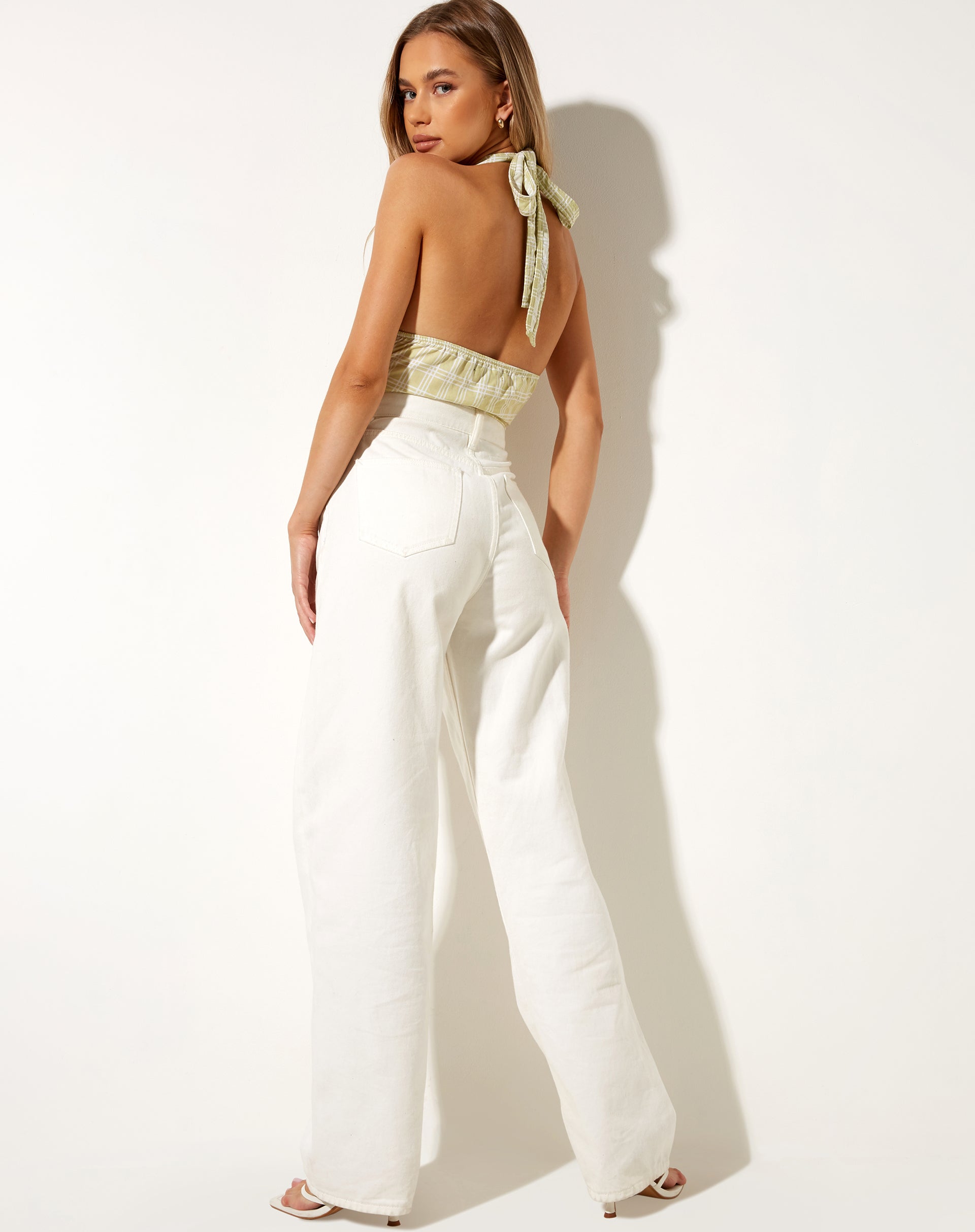 Image de Nanda Crop Top in Sage Check