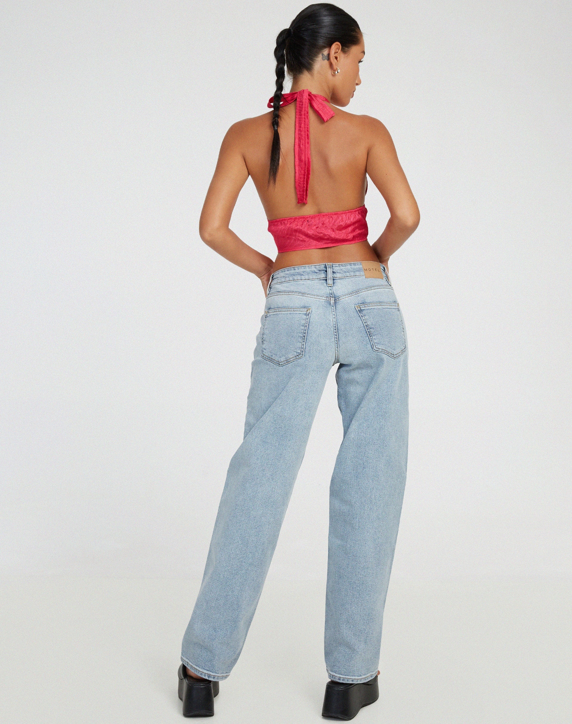 image de Nanda Crop Top in Satin Zebra Hot Pink