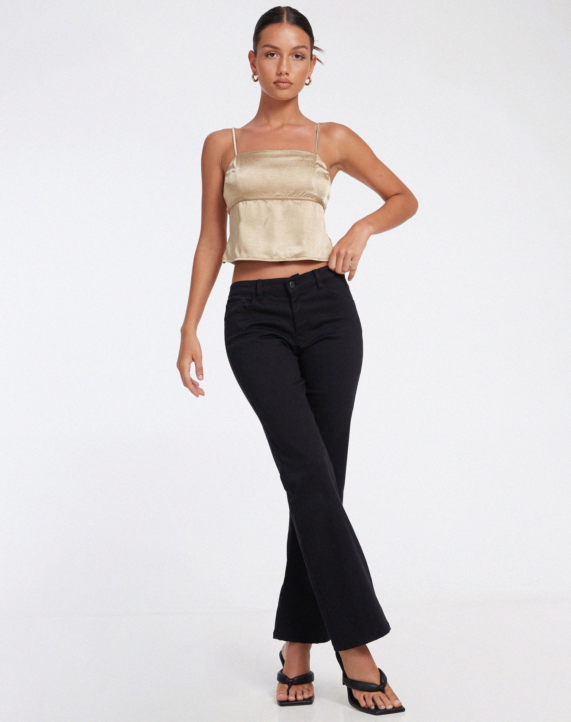 image de Nandina Top en Satin Olive Gold
