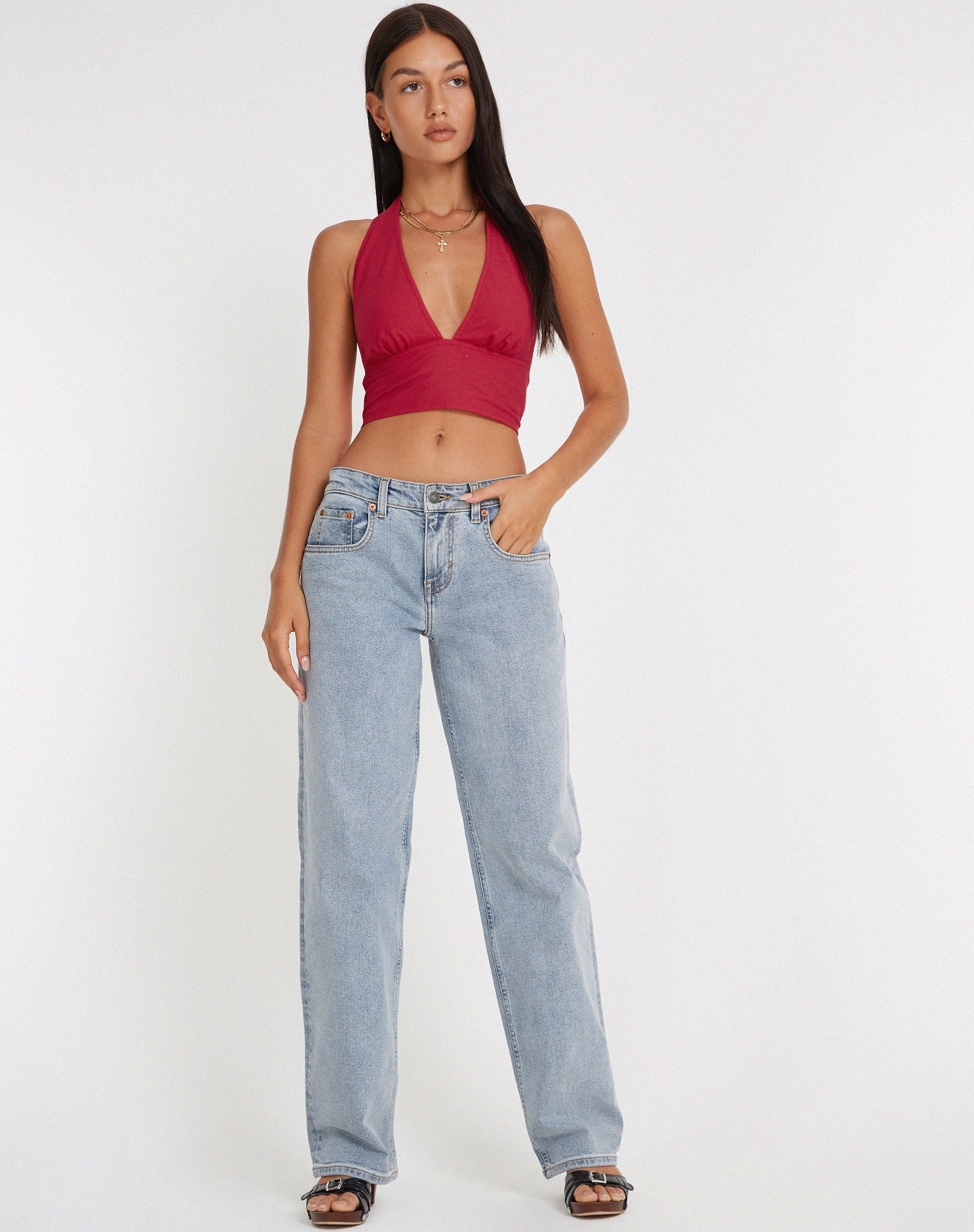 image de Nania Crop Top in Tango Red