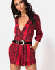 Image de Nanic Plunge Playsuit in Snake Red