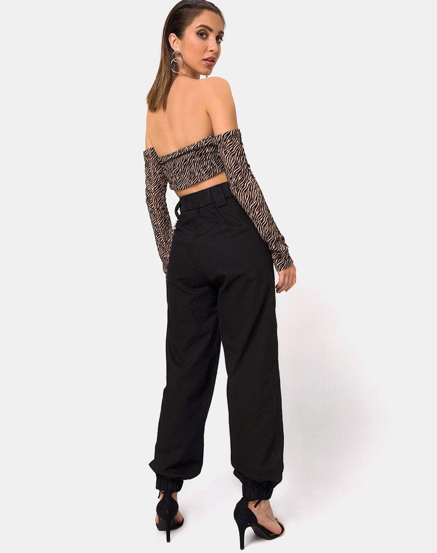 Image de Nareen Off Shoulder Top in Tiger Net Tan