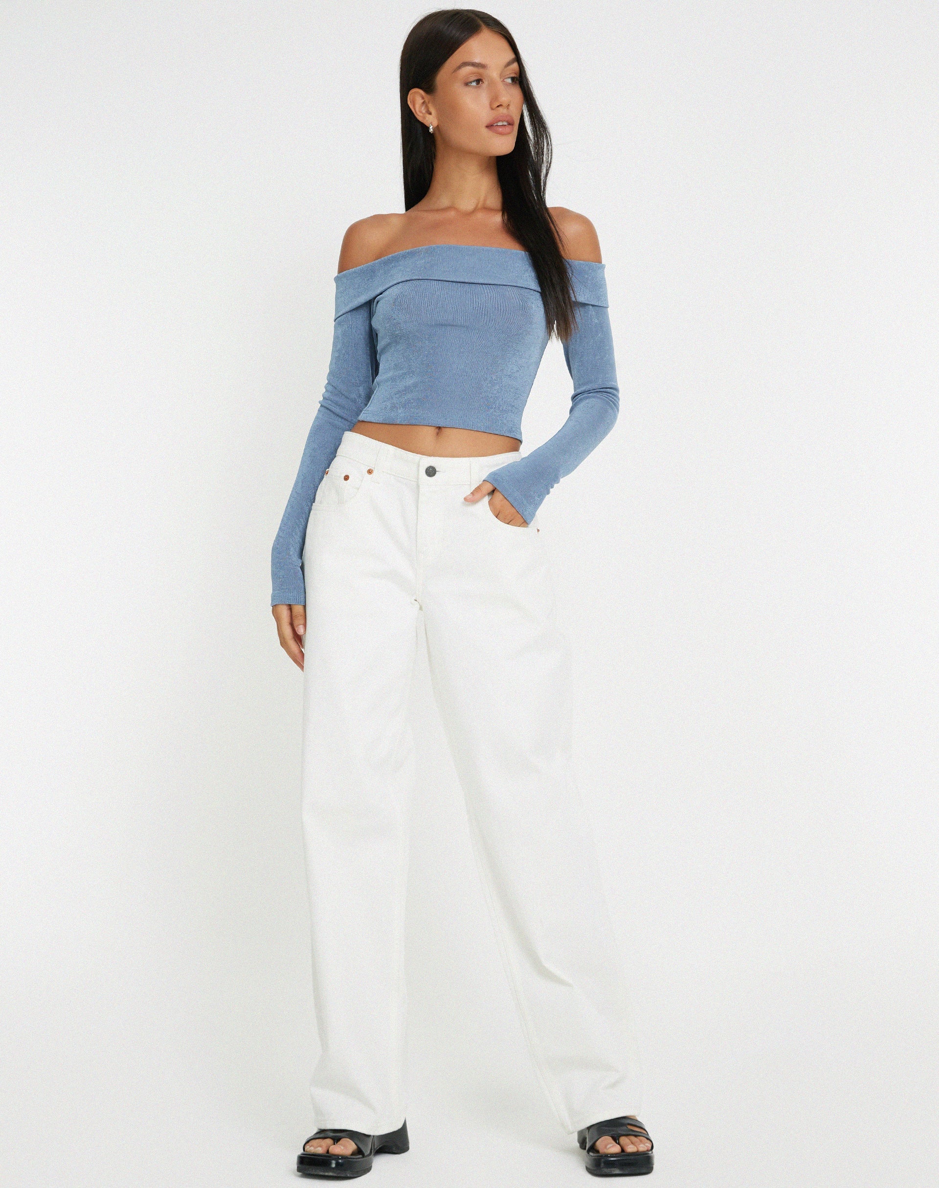 Image de Nasari Crop Top in Blue Grey
