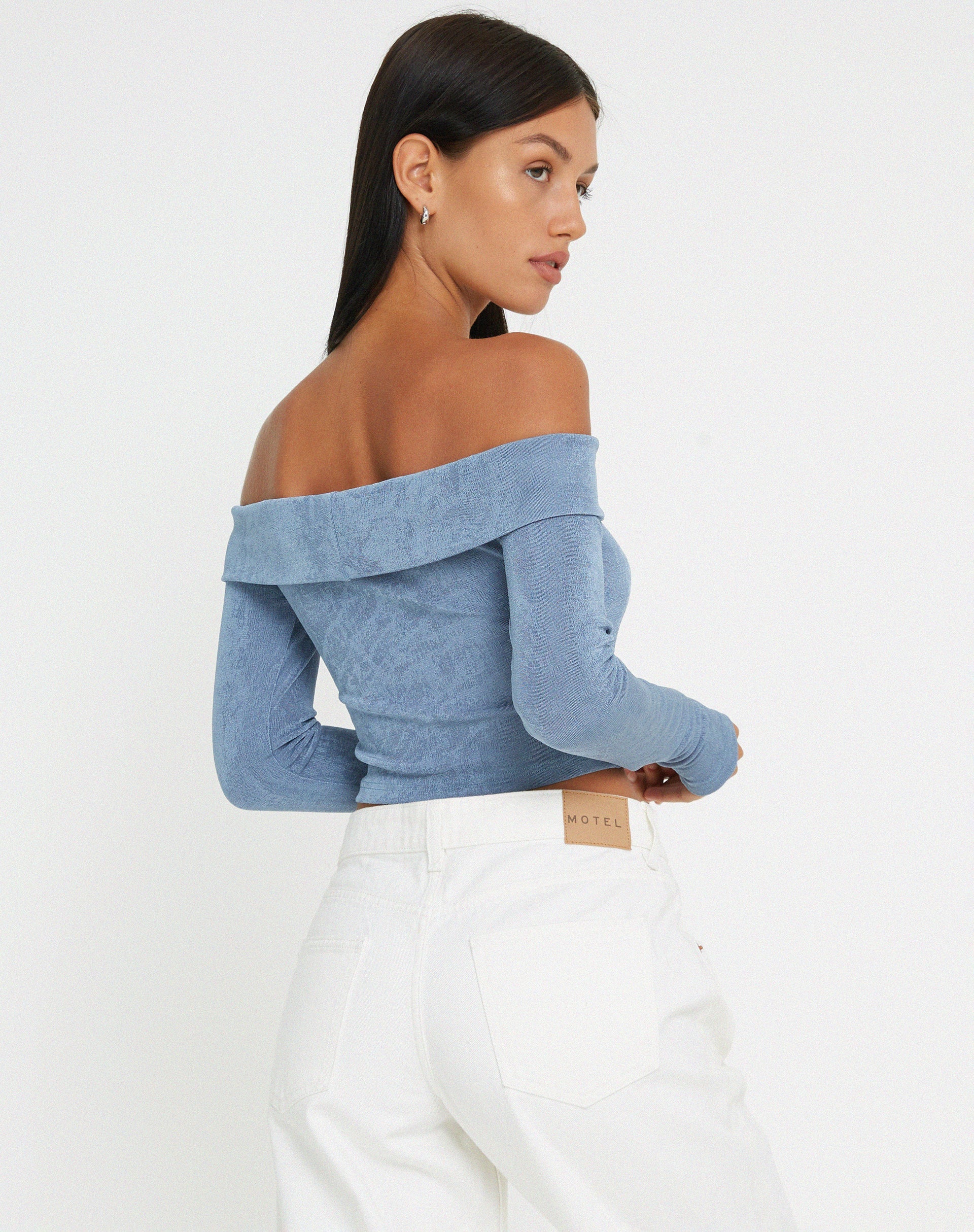 Image de Nasari Crop Top in Blue Grey