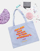 Image du sac fourre-tout en bleu doux avec texte sur le découvert Texte X Top Girl