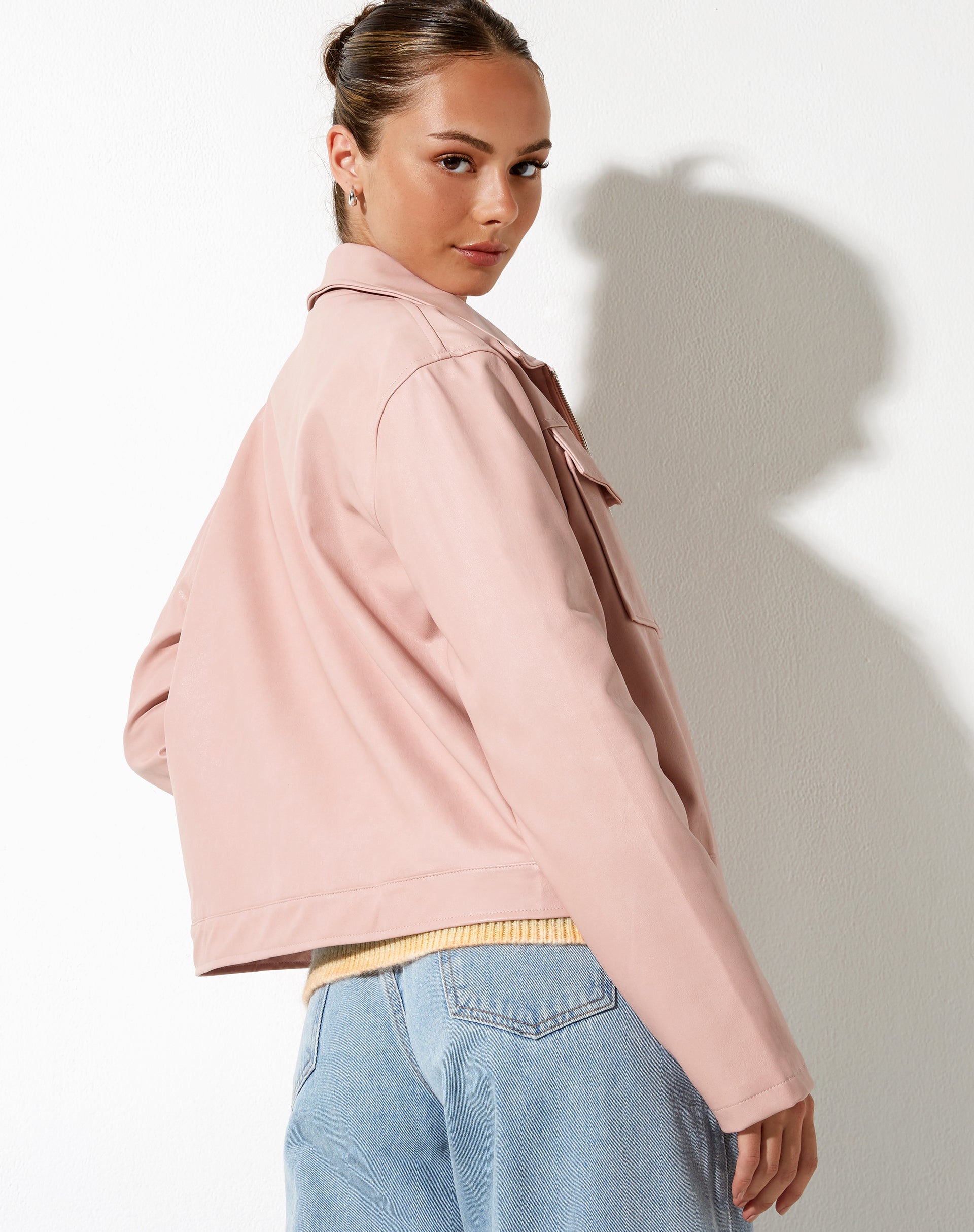 Image de la veste Natara en PU Soft Pink