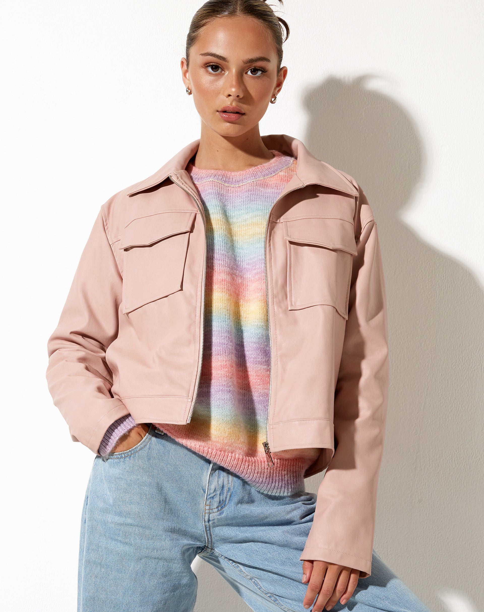 Image de la veste Natara en PU Soft Pink