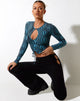 Image de Natta Long Sleeve Top in Optic Polka Blue