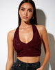 Image de Naya Crop Top in Satin Rose Burgundy