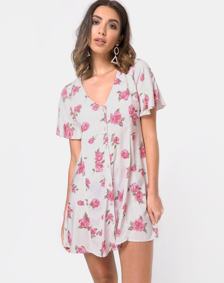 Robe Needy, fleur de rose