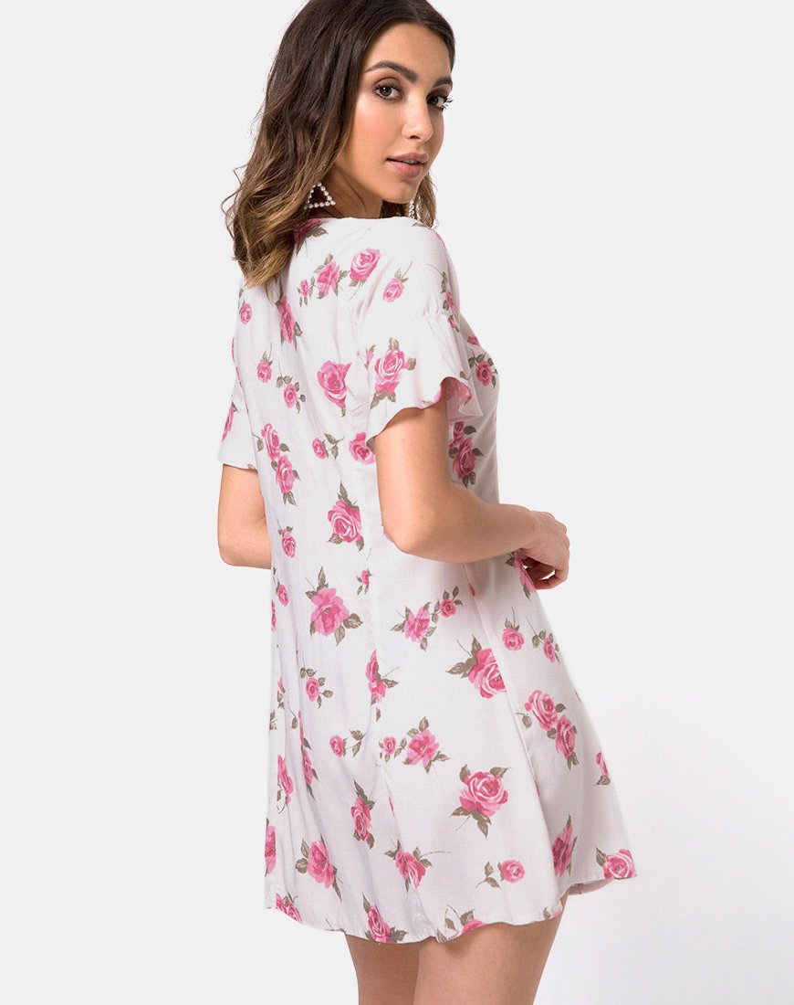 Robe Needy, fleur de rose
