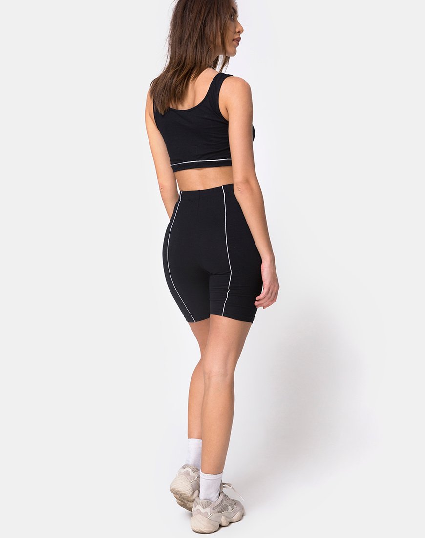 Image de Neho Cycle Short in Black with Piping Line