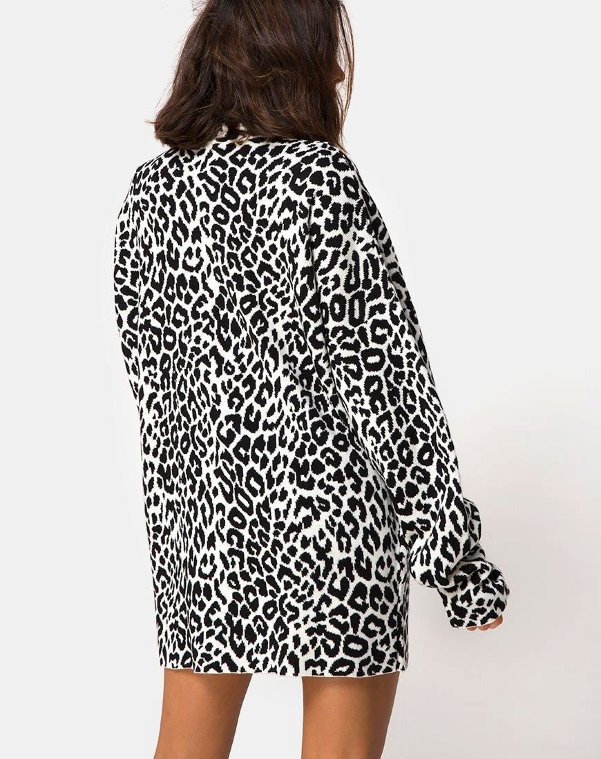 Image de Neivie Chandail à col haut en tricot animalier