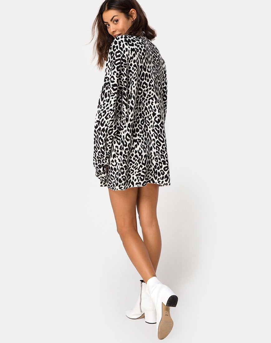 Image de Neivie Chandail à col haut en tricot animalier