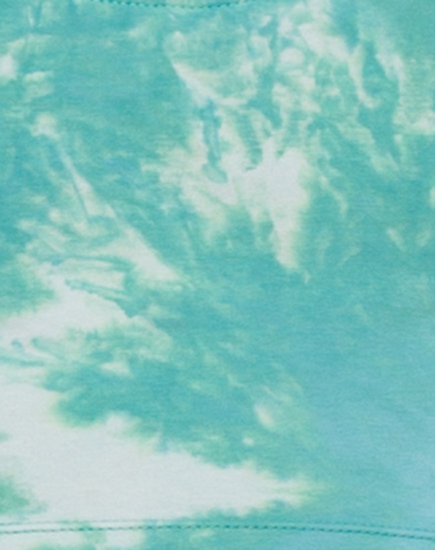 Image de Motel Nel Crop Top Bikini Top in Jumputan Tie Dye Pepermint