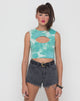 Image de Motel Nel Crop Top Bikini Top in Jumputan Tie Dye Pepermint
