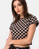 Image de Nelle Crop Top in Checkerboard Tan