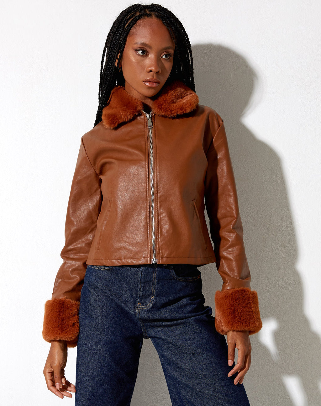 Veste Neliya en brun Pu