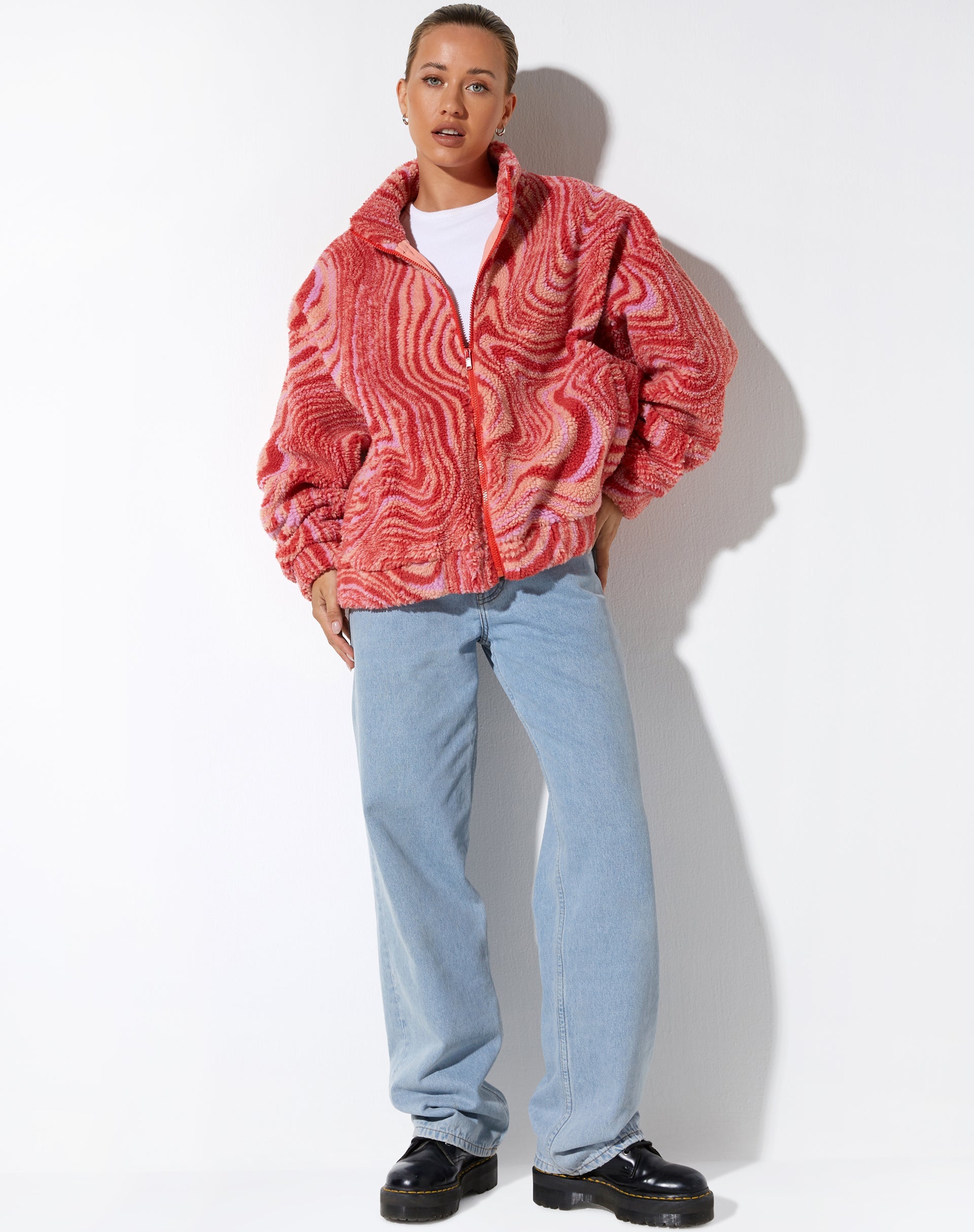 Image de la veste Nereo en rose ondulé