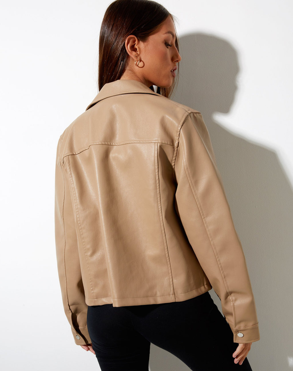 Veste Nerissa en PU marron clair