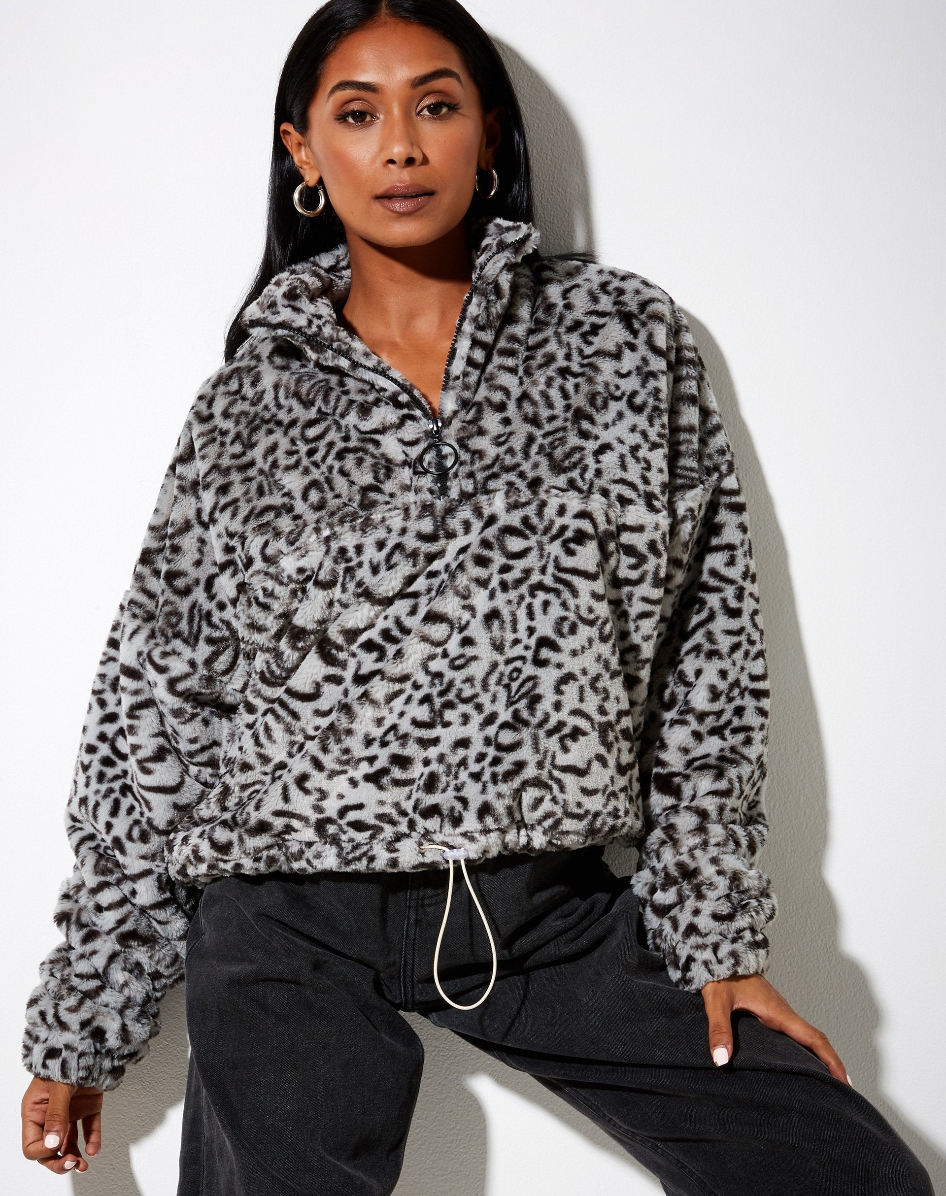 Image de Nero Ring Pull Jacket in Animal Grey