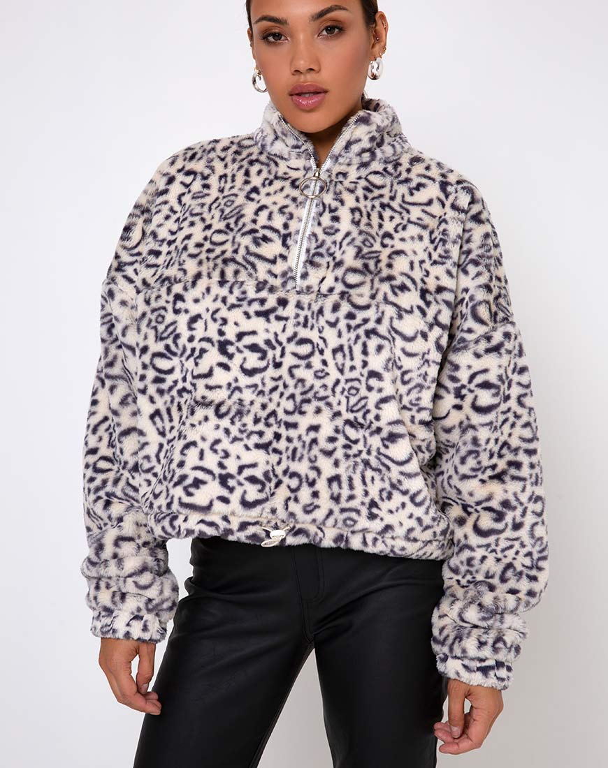 Image de Nero Ring Pull Jacket in White Leopard