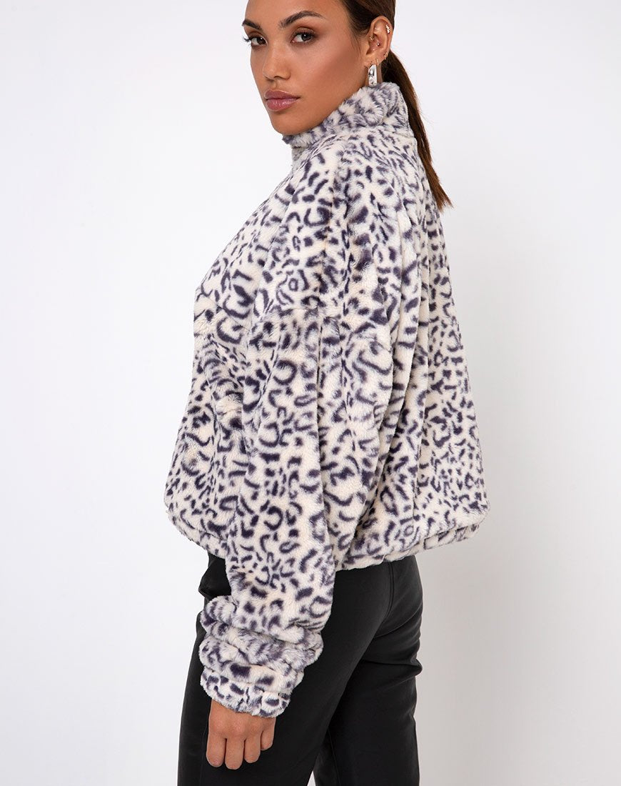 Image de Nero Ring Pull Jacket in White Leopard