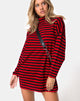 Image de Neivie Jumper in Stripe Horizontal Black / Red
