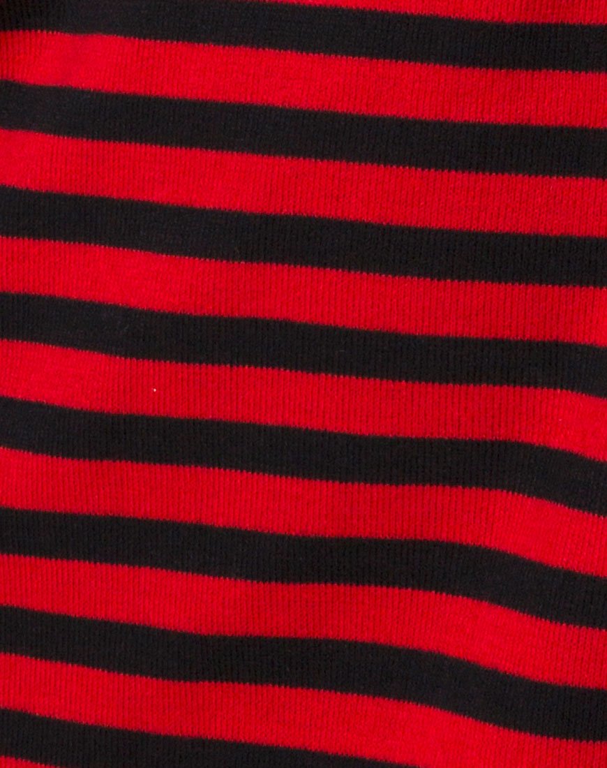 Image de Neivie Jumper in Stripe Horizontal Black / Red
