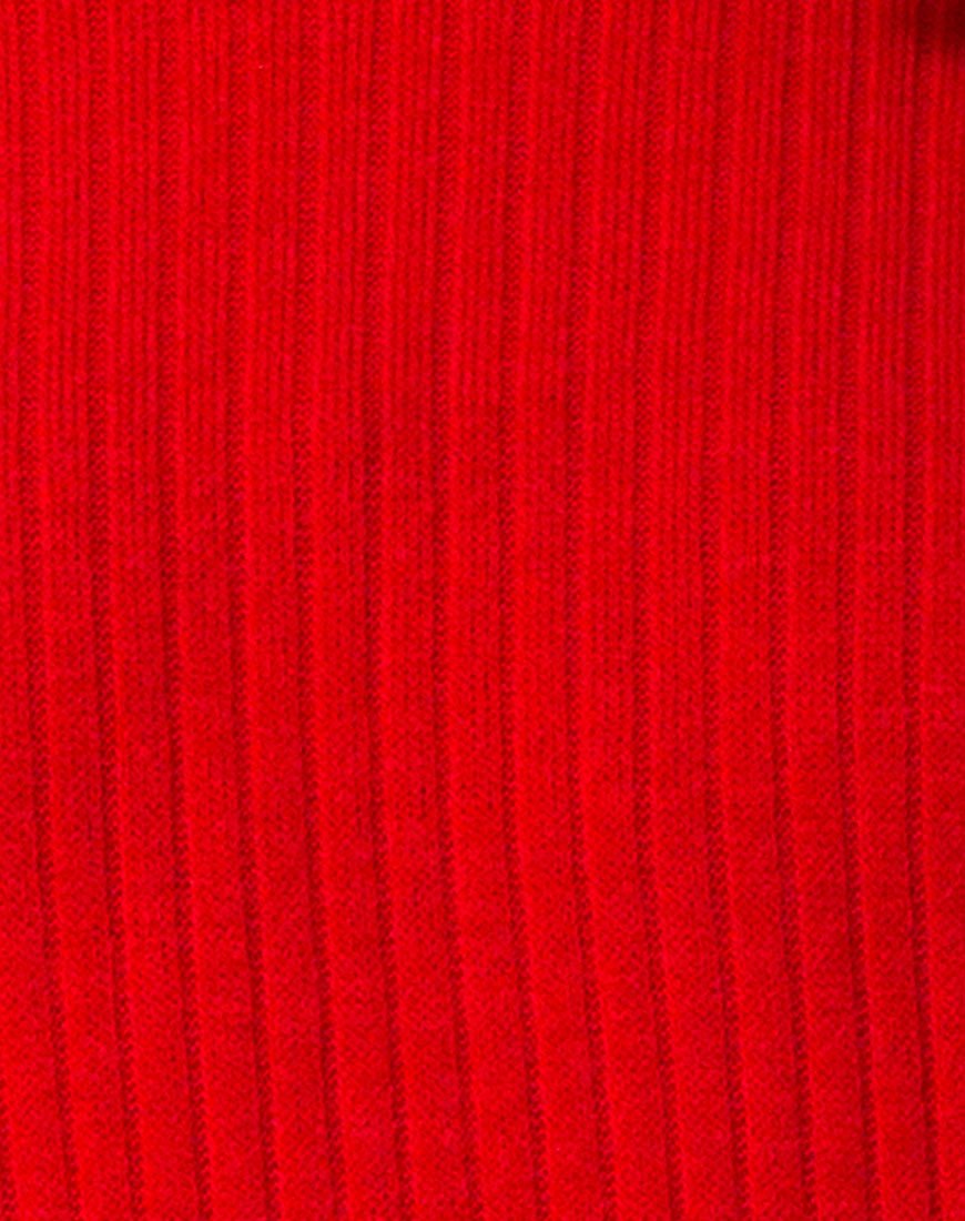 Image de la robe à col haut Neve en rouge