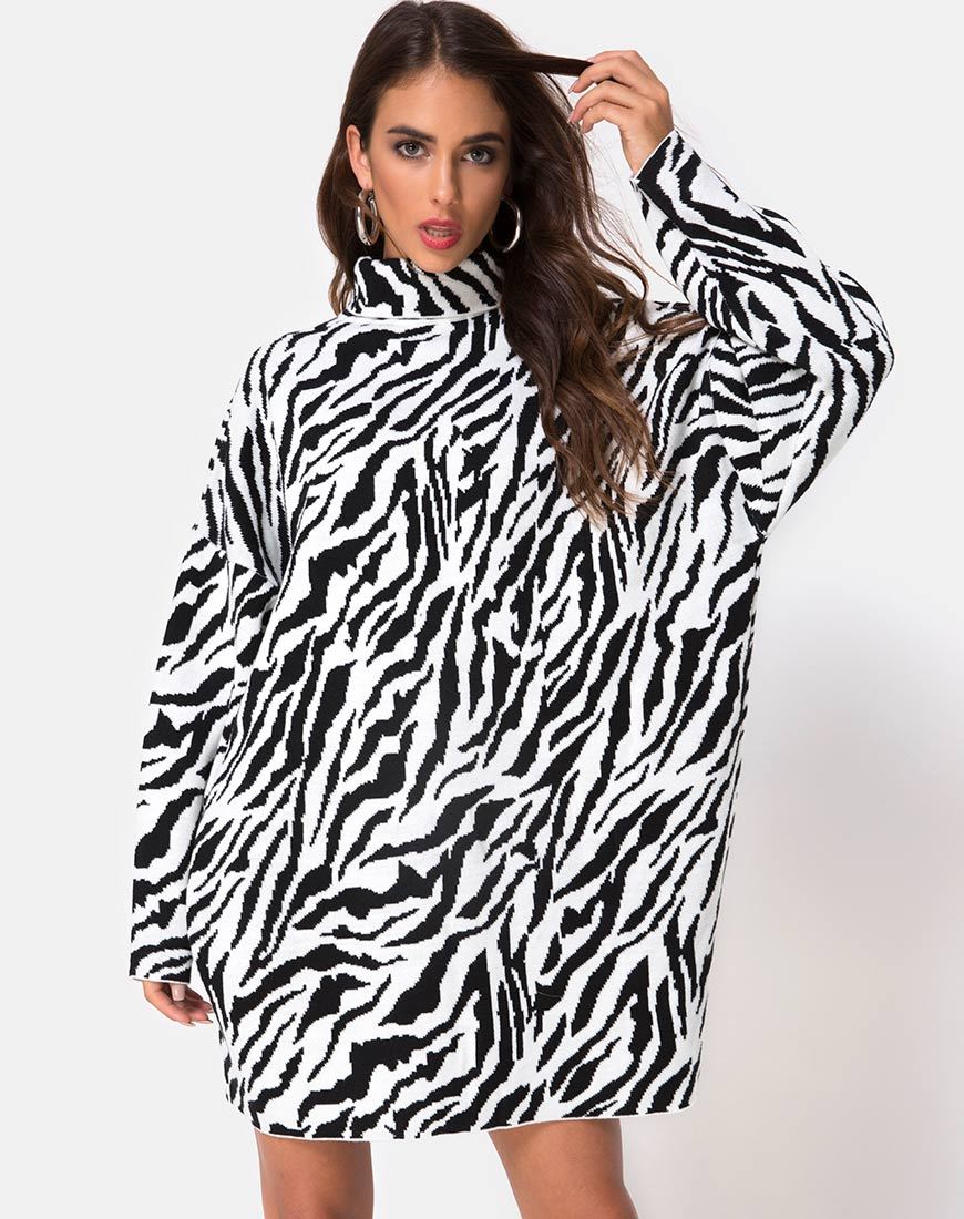 Image de Neivie Jumper Dress in Zebra N/B