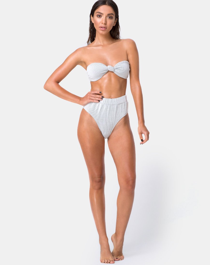 Image de Nima Bikini Bottom in Crinkle Rib White