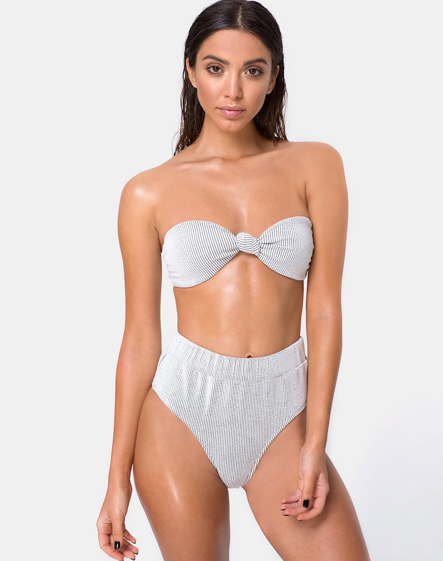 Image de Nima Bikini Bottom in Crinkle Rib White