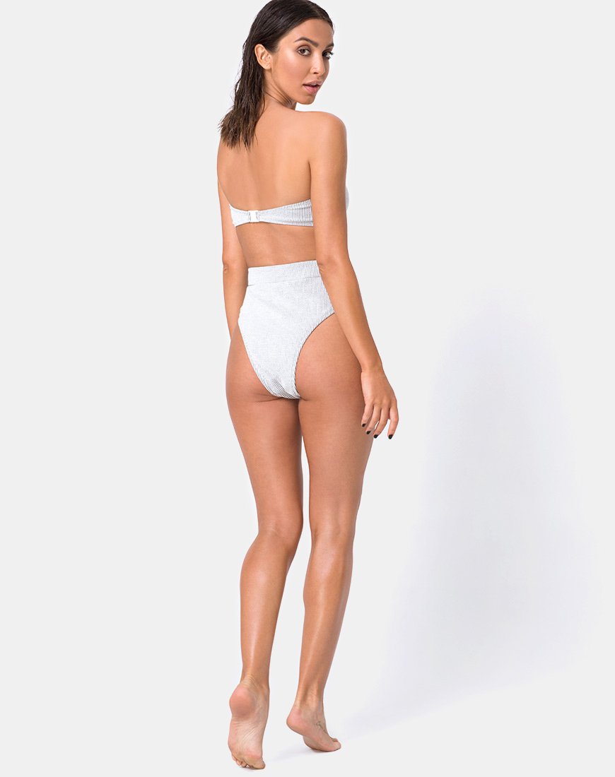 Image de Nima Bikini Bottom in Crinkle Rib White