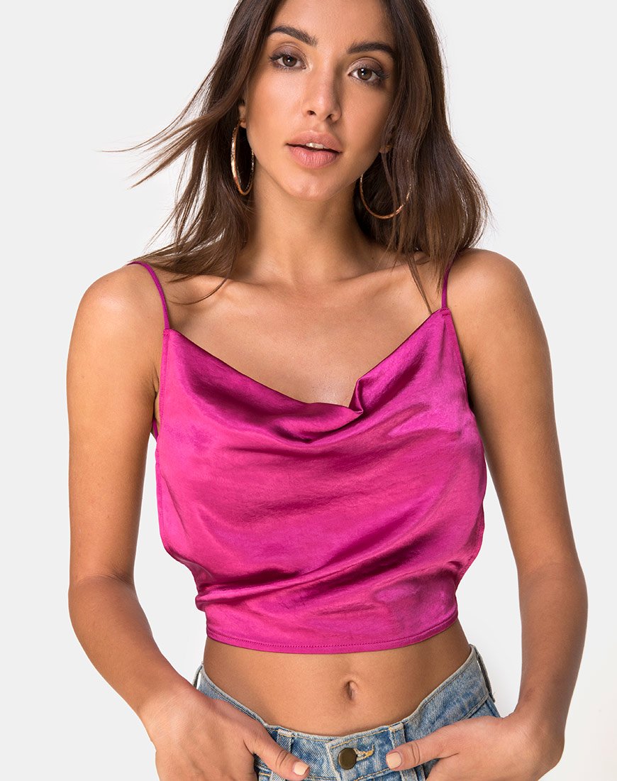 Image de Ning Top in Satin Magenta