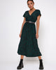 Image de Nira Midi Dress in 90s Zebra Forest Green