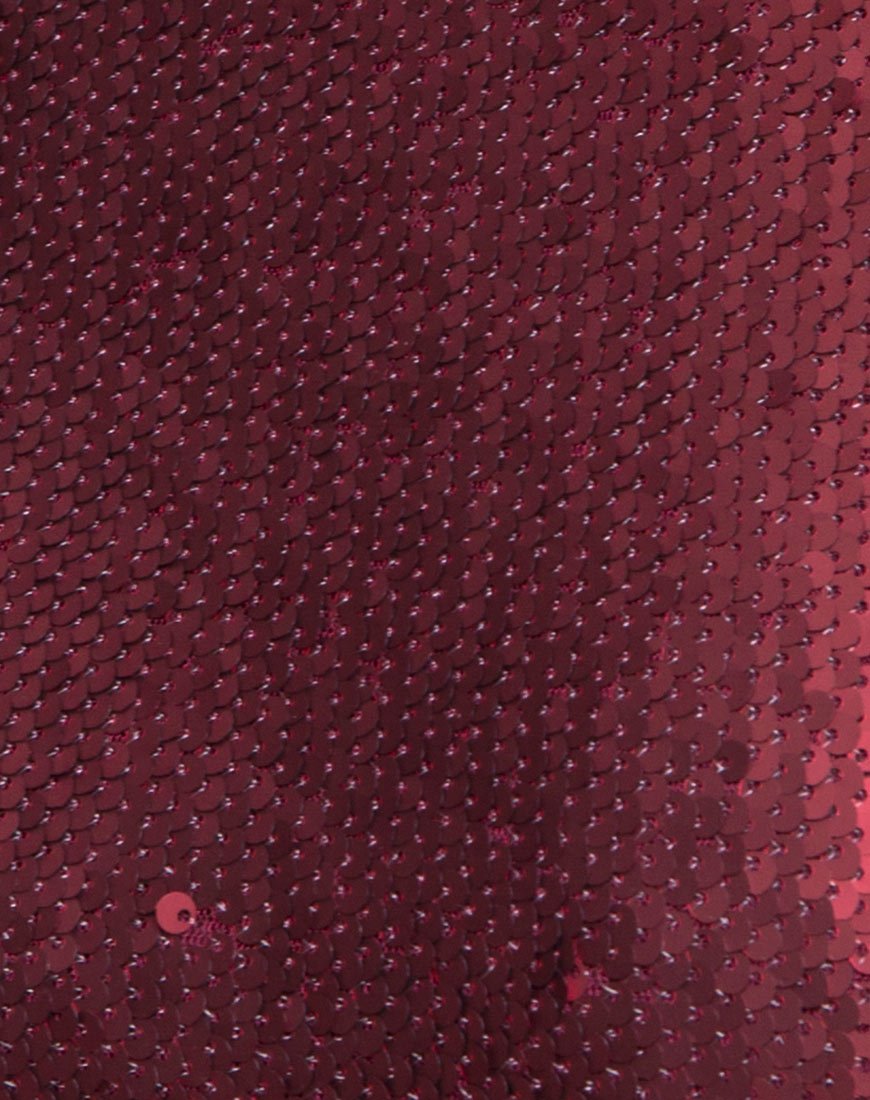 Image de Nix Bodice Backless en Fishcale Matte Sequin Wine