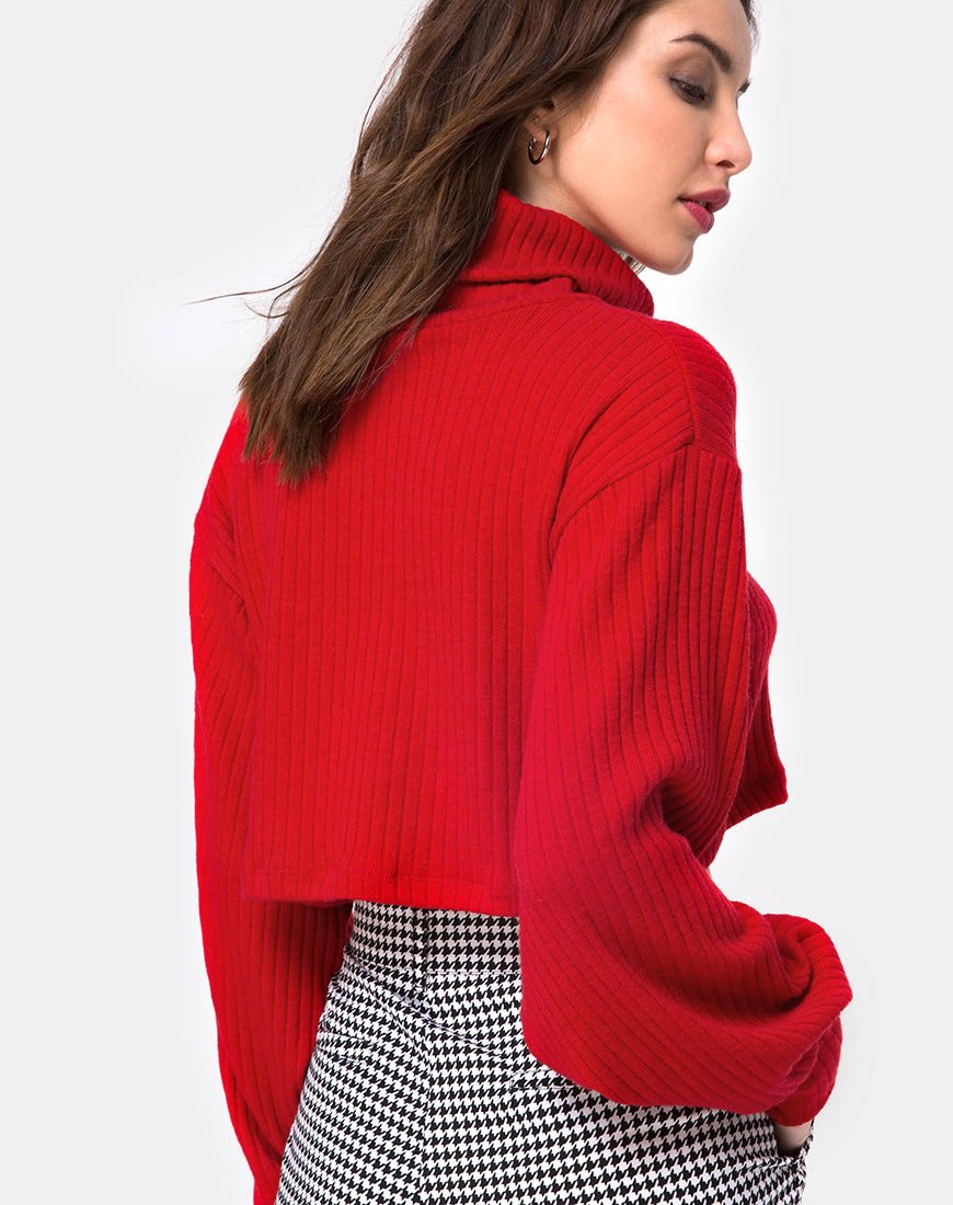 Image de Nizer High Neck Jumper in Red