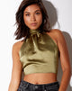 Image de Noela Crop Top in Satin Olive