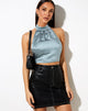 Image de NOELA TOP SATIN SILVER BLUE#41