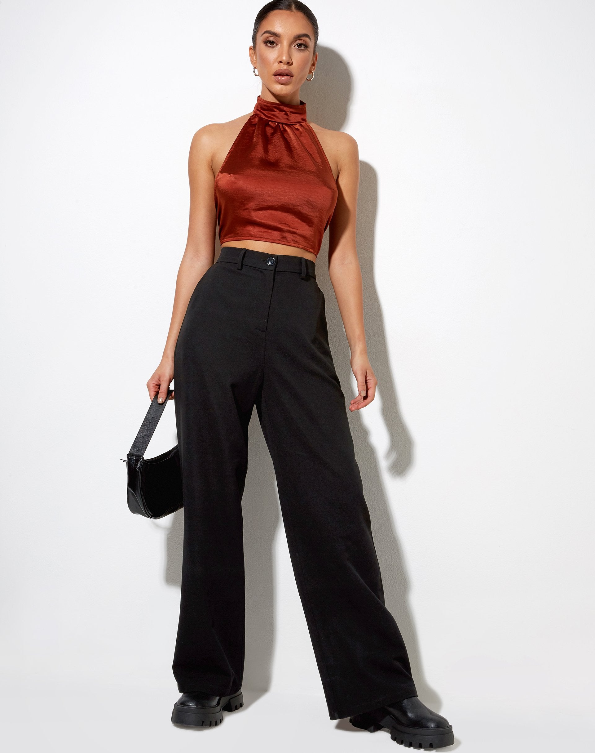 Image de Noela Crop Top in Satin Brick