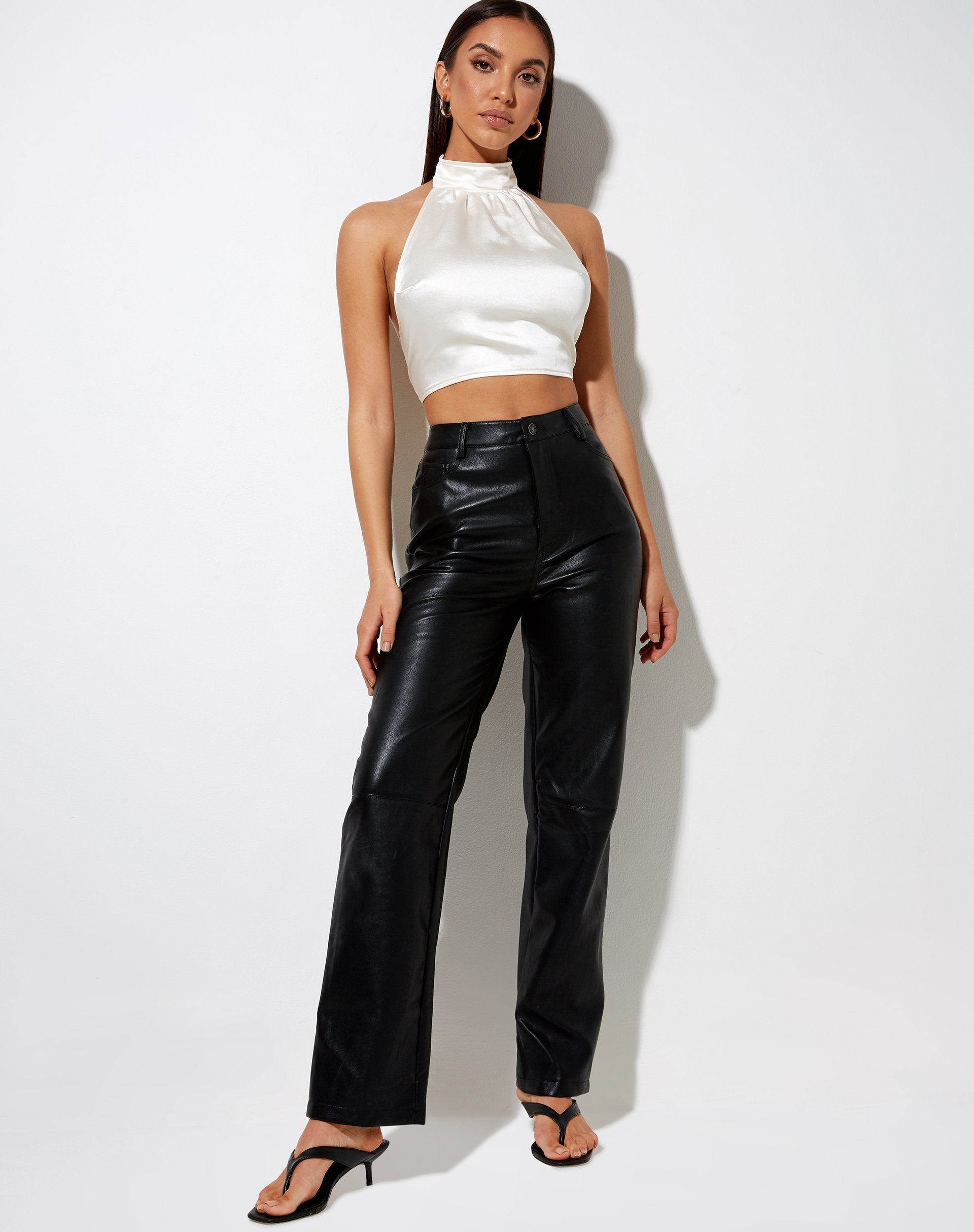 Image de Noela Crop Top in Satin Ivory
